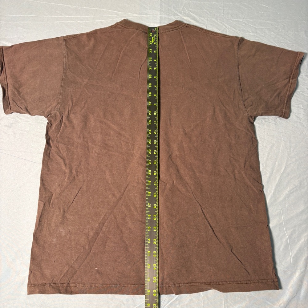 Fruit of the Loom Mens Brown Skull Wing Graphic T-Shirt New York City Large Y2K - Picture 5 of 6